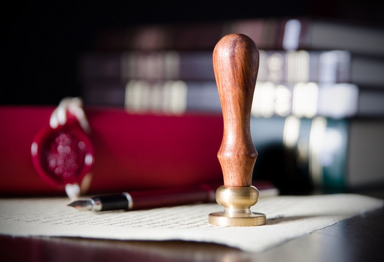 Sigillo notarile su documenti successori